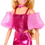 Barbie Deluxe Style Fashion Doll #5 in Metallic Pink Outfit with Corset Top and Accessories, Blonde - Image 3