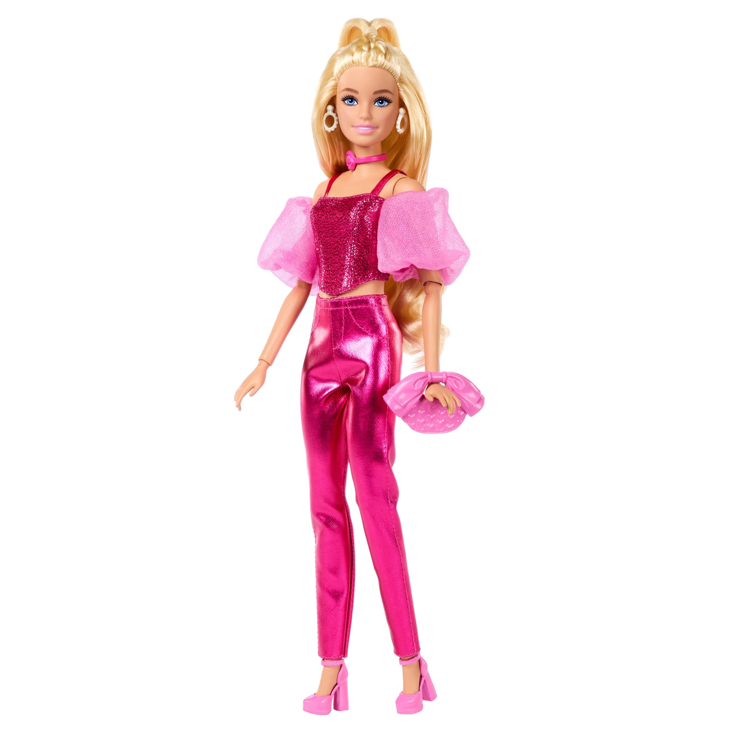JFP40_eRetail_Assets__without_Feature_Callouts__4.jpg Barbie Deluxe Style Fashion Doll #5 in Metallic Pink Outfit with Corset Top and Accessories, Blonde - Image 1