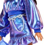 Barbie Deluxe Style Fashion Doll #7 in Metallic Blue Top and Skirt with Accessories, Brunette - Image 3
