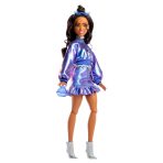 Barbie Deluxe Style Fashion Doll #7 in Metallic Blue Top and Skirt with Accessories, Brunette - Image 5