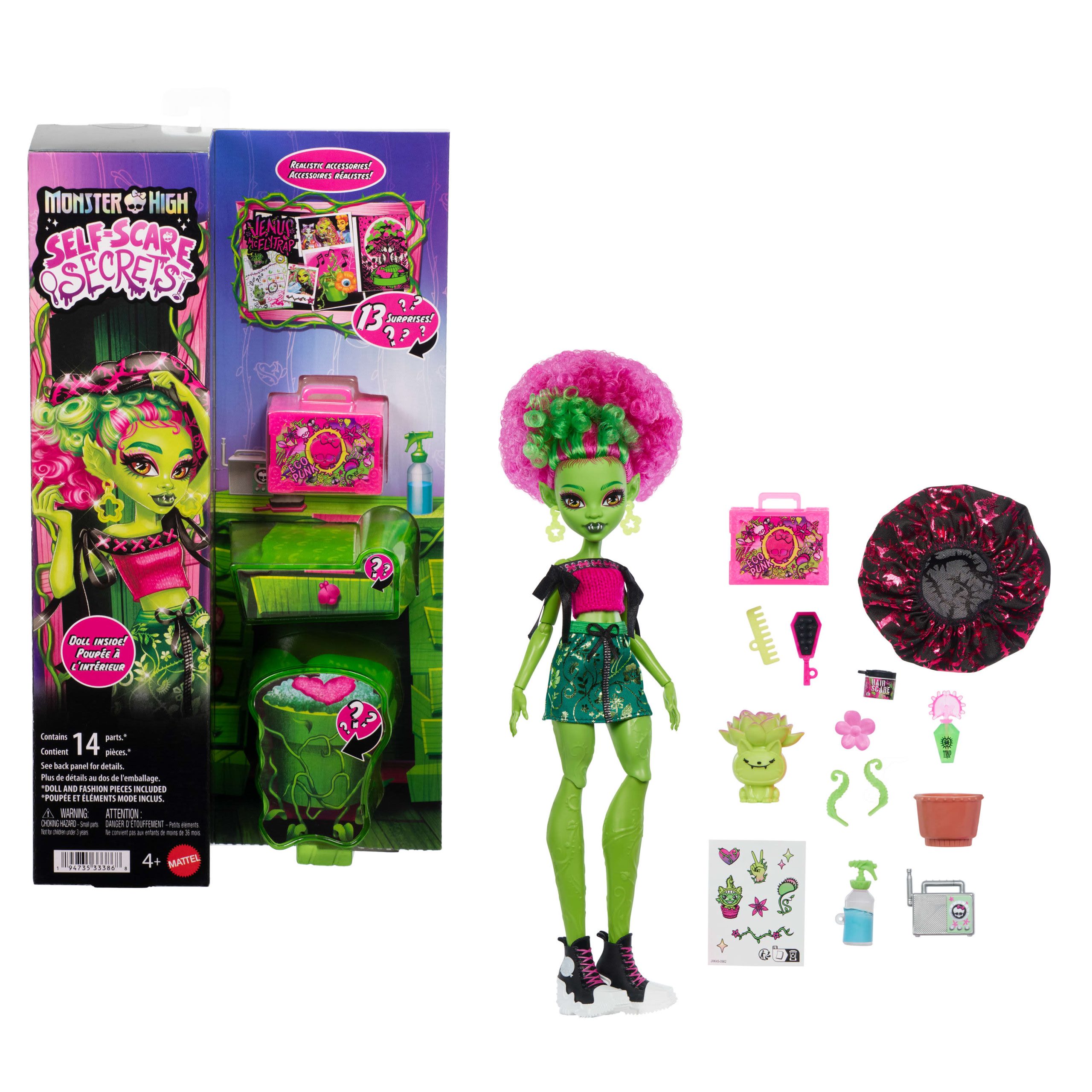 JHK45__EMEA_eRetail_Assets__without_Feature_Callouts__1.jpg Monster High Self-Scare Secrets Venus Mcflytrap Doll - Image 1