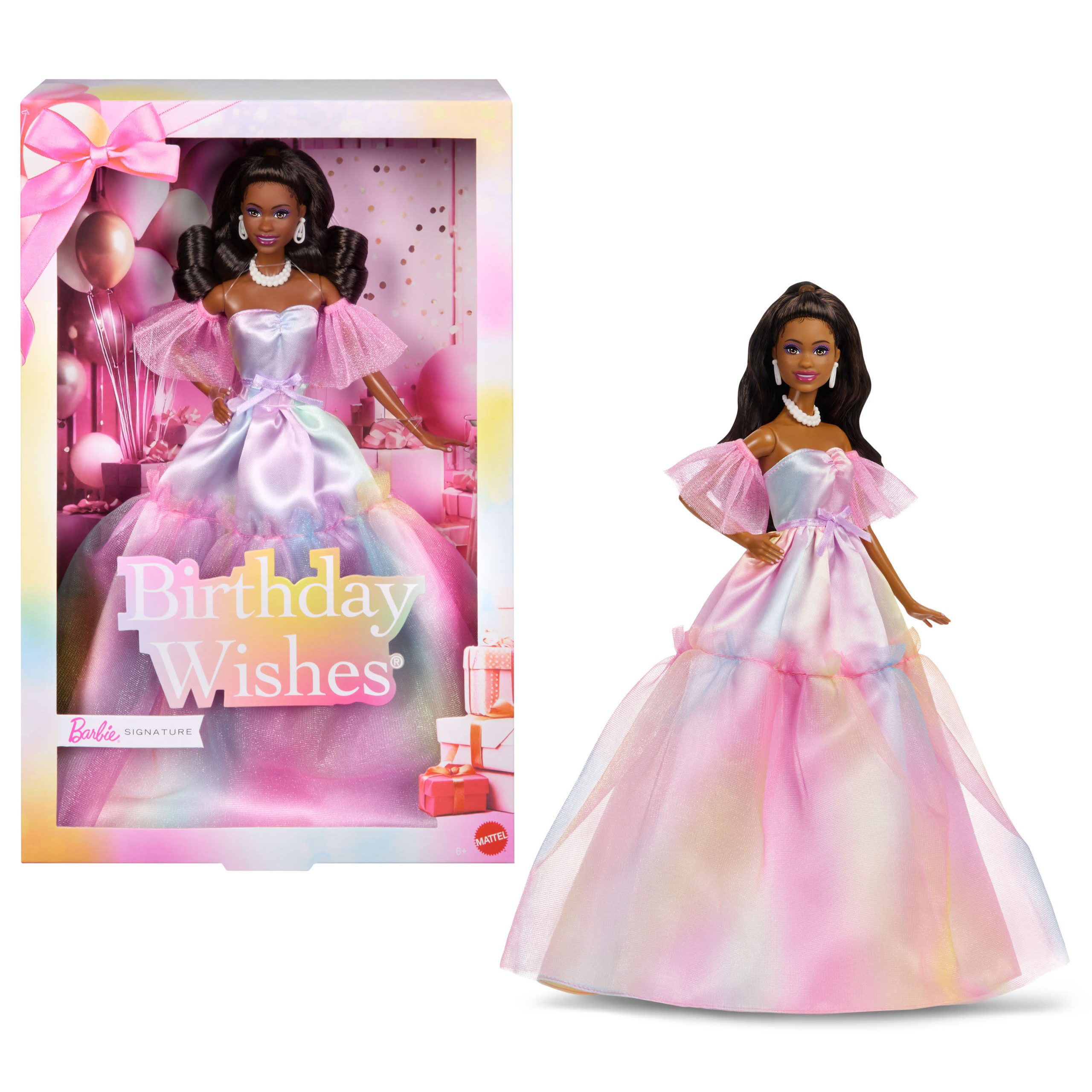 JJX80_eRetail_Assets__without_Feature_Callouts__1.jpg Barbie Birthday Wishes Doll - Black - Image 1