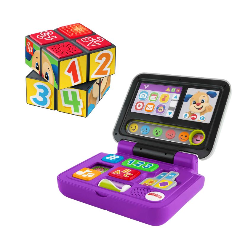 Mattel-Bundles_2.jpg Bundle: Fisher-Price Laugh & Learn Click & Learn Laptop + Laugh & Learn Puppy's Activity Cube - Image 1
