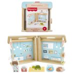 Fisher-Price Wooden On-The-Go Pet Animal Hospital With 6 Play Pieces For Preschool Kids