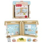 Fisher-Price Wooden On-The-Go Pet Animal Hospital With 6 Play Pieces For Preschool Kids