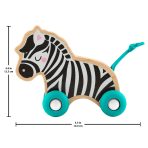 Fisher-Price Wooden Push Along Animals, Lion & Zebra Toy Vehicles For Baby Crawling Play - Image 6