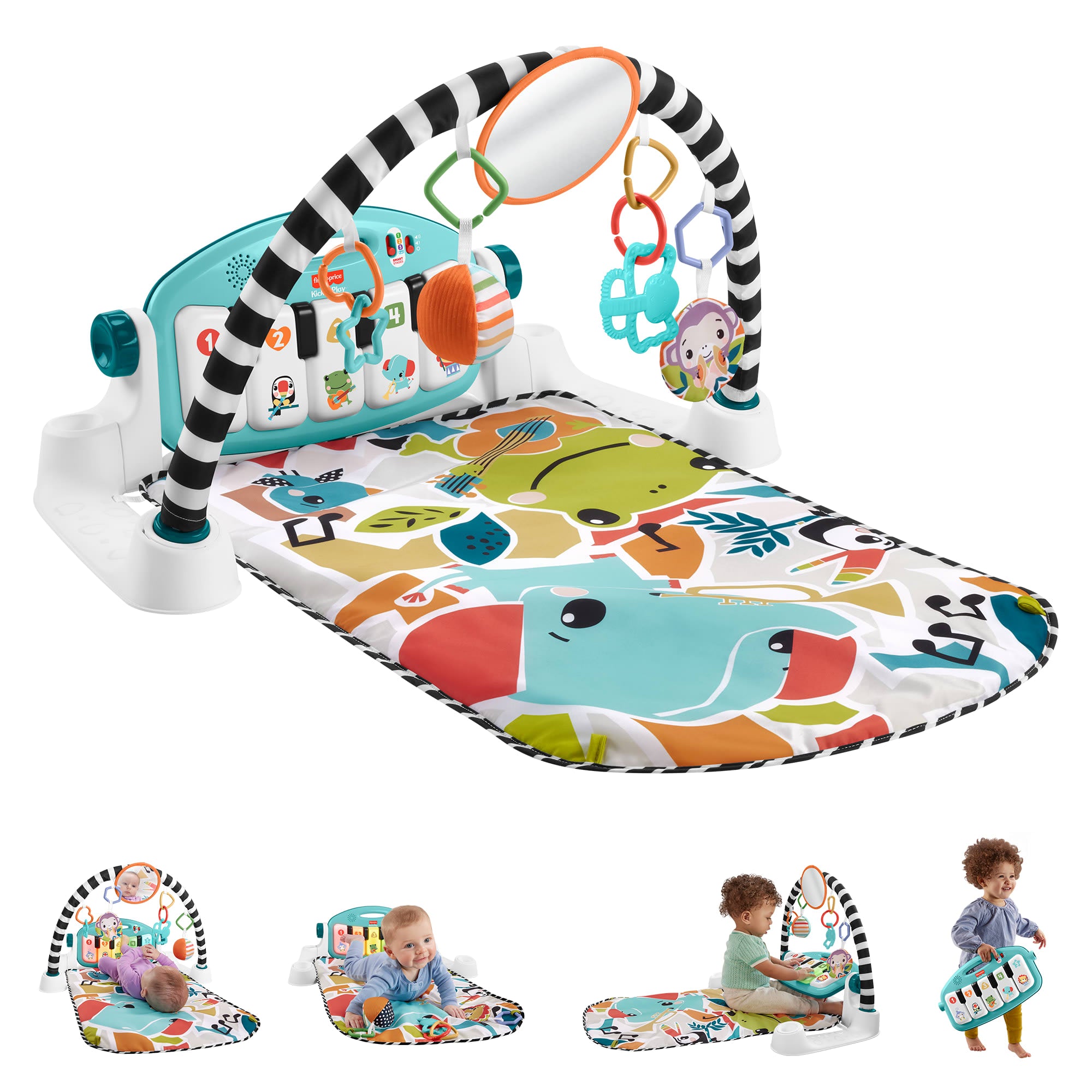 b19e43b46bb2b19a495abe6776480713f1d1e7aa_5825d510-0163-411d-af81-5810fd45e4e7 Fisher-Price Glow And Grow Kick & Play Piano Gym Baby Playmat With Musical Learning Toy, Blue - Image 1