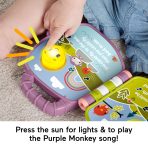 Fisher-Price Purple Monkey Musical Storybook Toy For Baby & Toddler With Lights & Sounds - Image 3