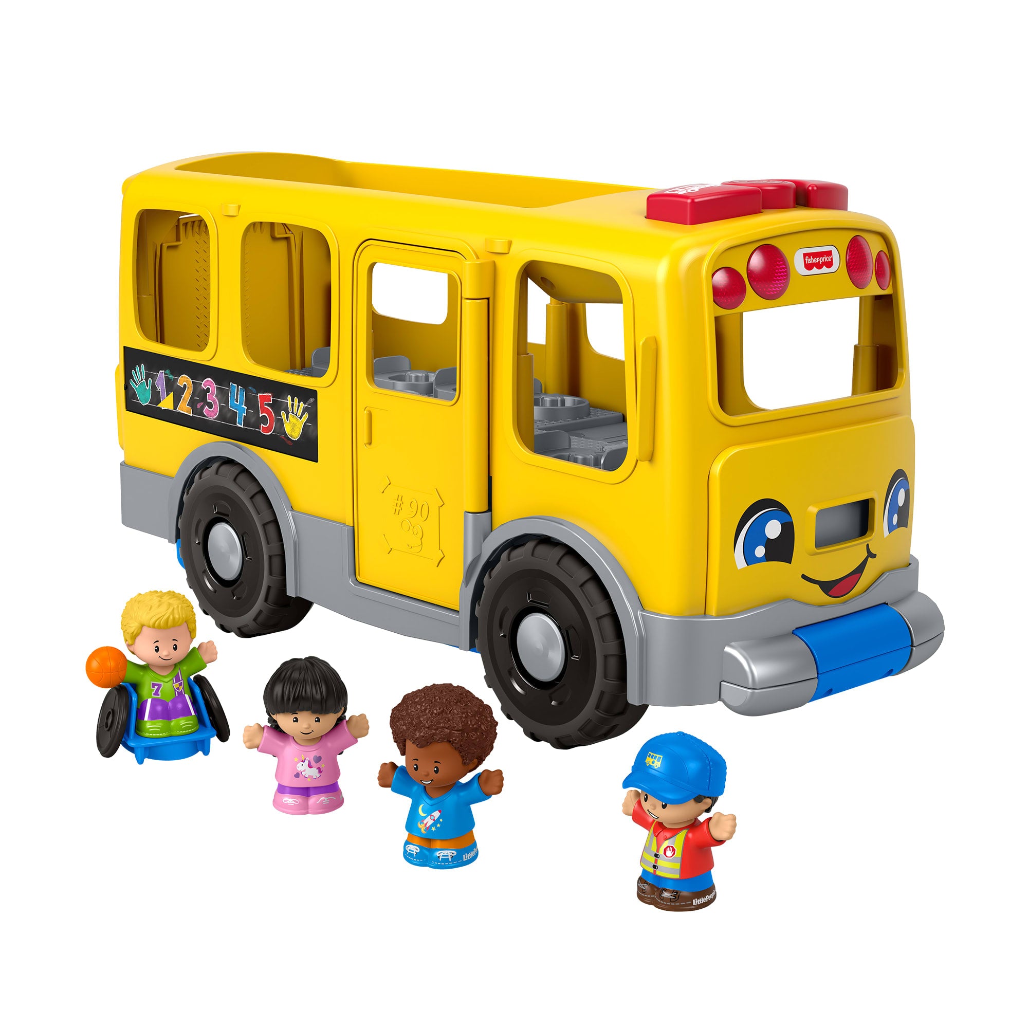 b779e86a477732c5b512f7b7b36dd8dd55391e42 Fisher-Price Little People Big Yellow School Bus Pull-Along Toddler Learning Toy, Multilanguage Version - Image 1