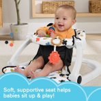 Fisher-Price Sit-Me-Up Floor Seat, Portable Baby Chair & 2 Developmental Newborn Toys, Cute Cow - Image 2