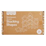 Fisher-Price Montessori Wooden Stacking Shapes Set Of 16 Wood Pieces For Toddlers & Kids - Image 5