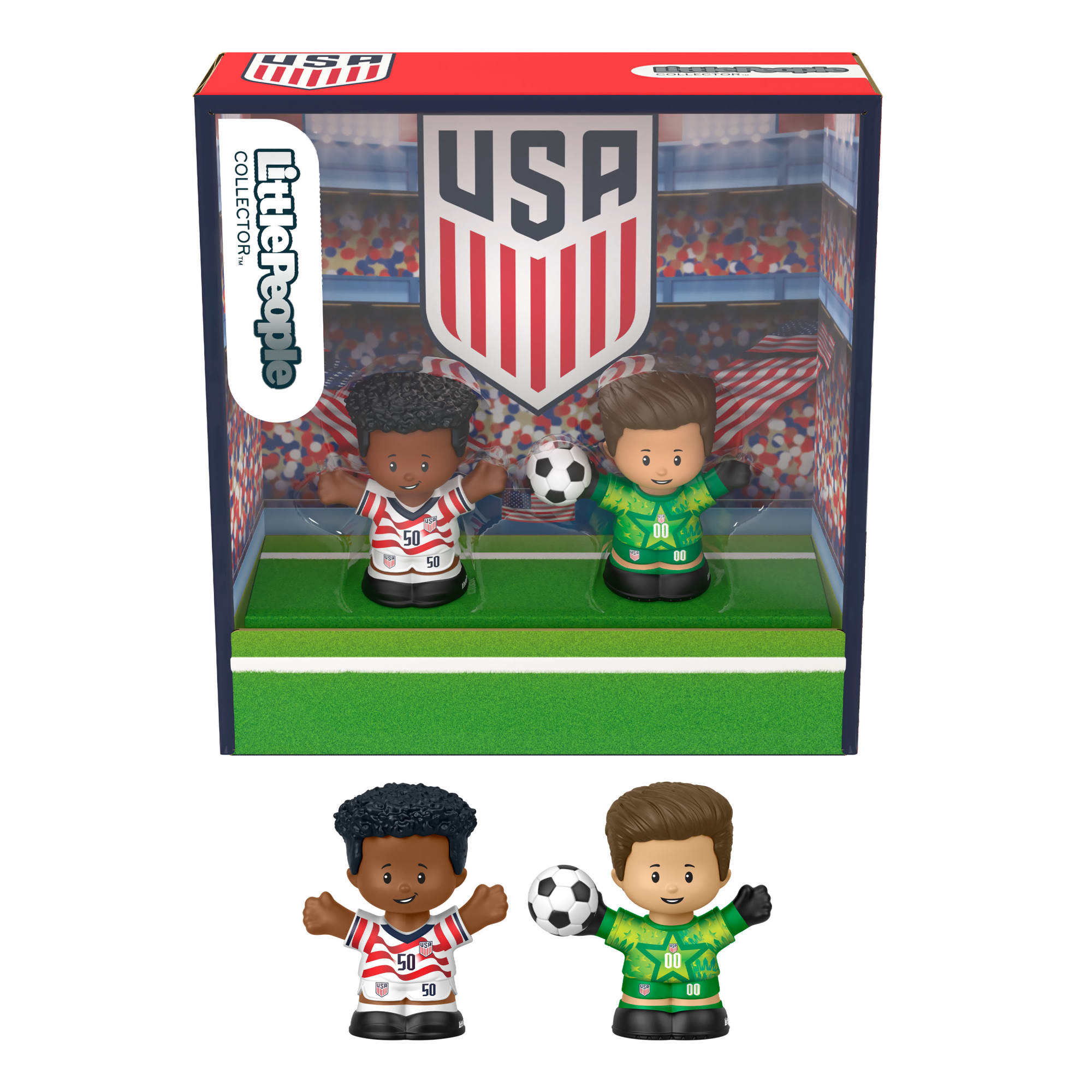 be0b5ad19f80c0cf13622e59fd6e53a52c9b1545 Little People Collector U.S. Soccer Special Edition Set For Sports Fans, 2 Figures - Image 1