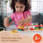 Fisher-Price Wood Toddler Toy Shape Stacker, 13-Piece Wooden Sorting Activity For Fine Motor Play Preschool Kids Ages 2+ Years - Image 2