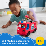 Fisher-Price Little People Fire Truck Musical Toddler Toy With Lights Sounds & 2 Figures - Image 2