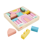 Fisher-Price Wood Toddler Toy Castle Block Set, 28 Wooden Pieces For Stacking Developmental Play Preschool Kids Ages 2+ Years - Image 4