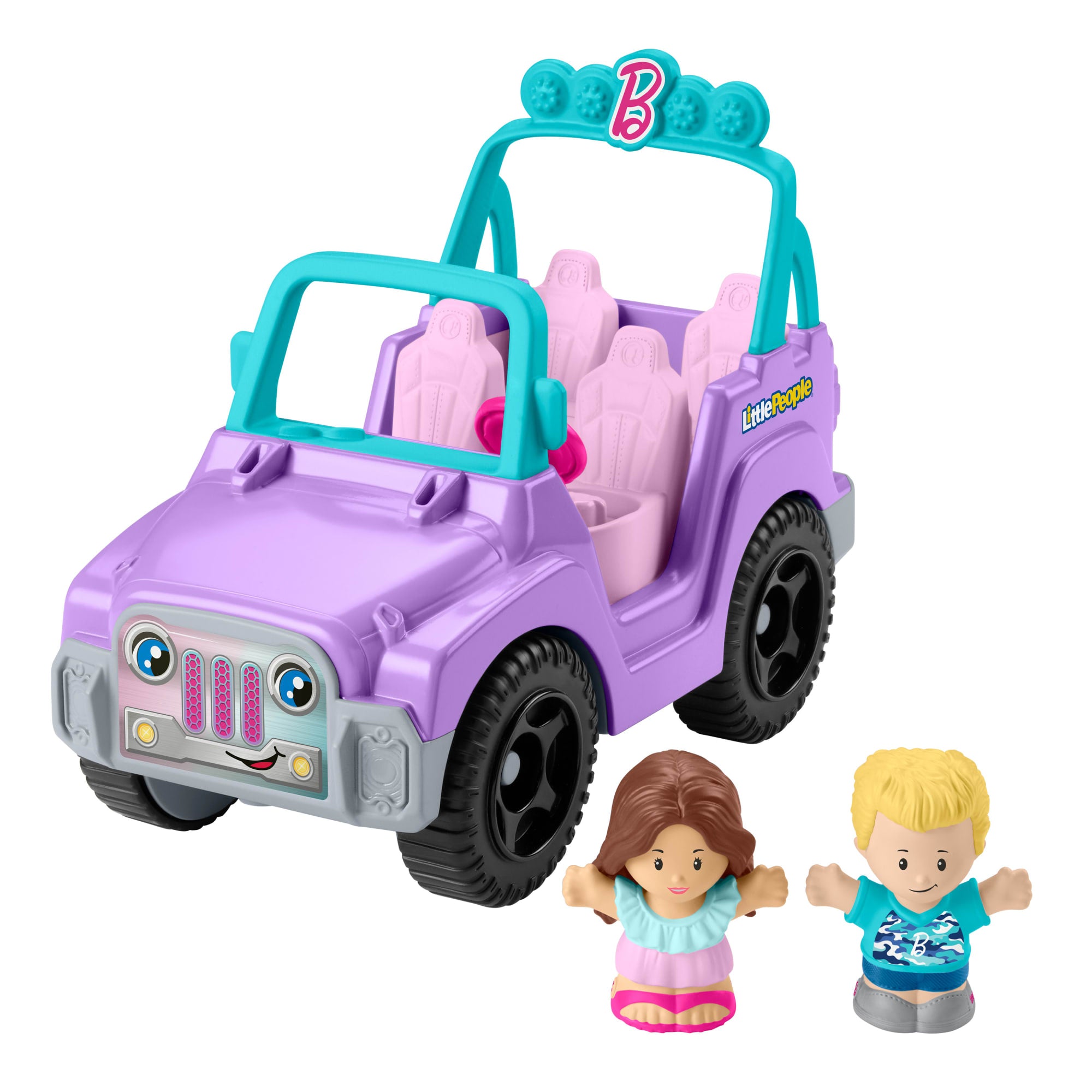 brfld6g1vtnjl14h2dz4_2f08209b-a55e-4320-9f9d-003c2381500b Fisher-Price Little People Barbie Beach Cruiser Toy Car With Music & 2 Figures For Toddlers - Image 1