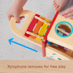 Fisher-Price Wooden Pound & Tap Bench Xylophone Toddler Musical instrument Toy, 6 Wood Pieces - Image 3