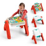 Fisher-Price 4-in-1 Activity Table & Easel, Baby & Toddler Electronic Learning Toy, Multilanguage Version