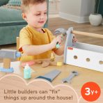 Fisher-Price Wooden Tool Box Set For Preschool Pretend Play, 9 Wood Pieces - Image 2