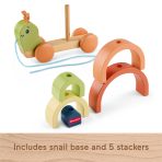 Fisher-Price Tiny Garden Wooden Pull-Along Stacking Snail Toddler Toy, 6 Wood Pieces - Image 5