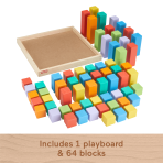 Fisher-Price Wooden Stacking Blocks Building Toy For Toddlers, 65 Wood Pieces - Image 5