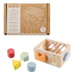 Fisher-Price Wood Flexi Shape Sorter, 7-Piece Wooden Baby & Toddler Activity Toy
