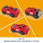 MEGA BLOKS Build & Go Race Car Block Toy With Rolling Wheels (26 Pieces) For Kids - Image 3
