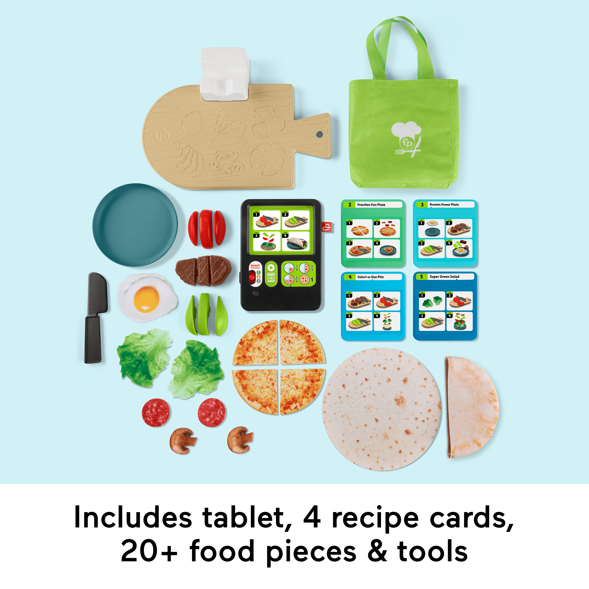 cu9lhhascromjgx7hbw4 Fisher-Price Laugh & Learn 123 Follow The Recipe Meal Kit Preschool Pretend Playset, 30 Pieces - Image 1