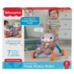 Fisher-Price Learn With Me Purple Monkey Walker Baby Activity Toy With Music & Lights - Image 6