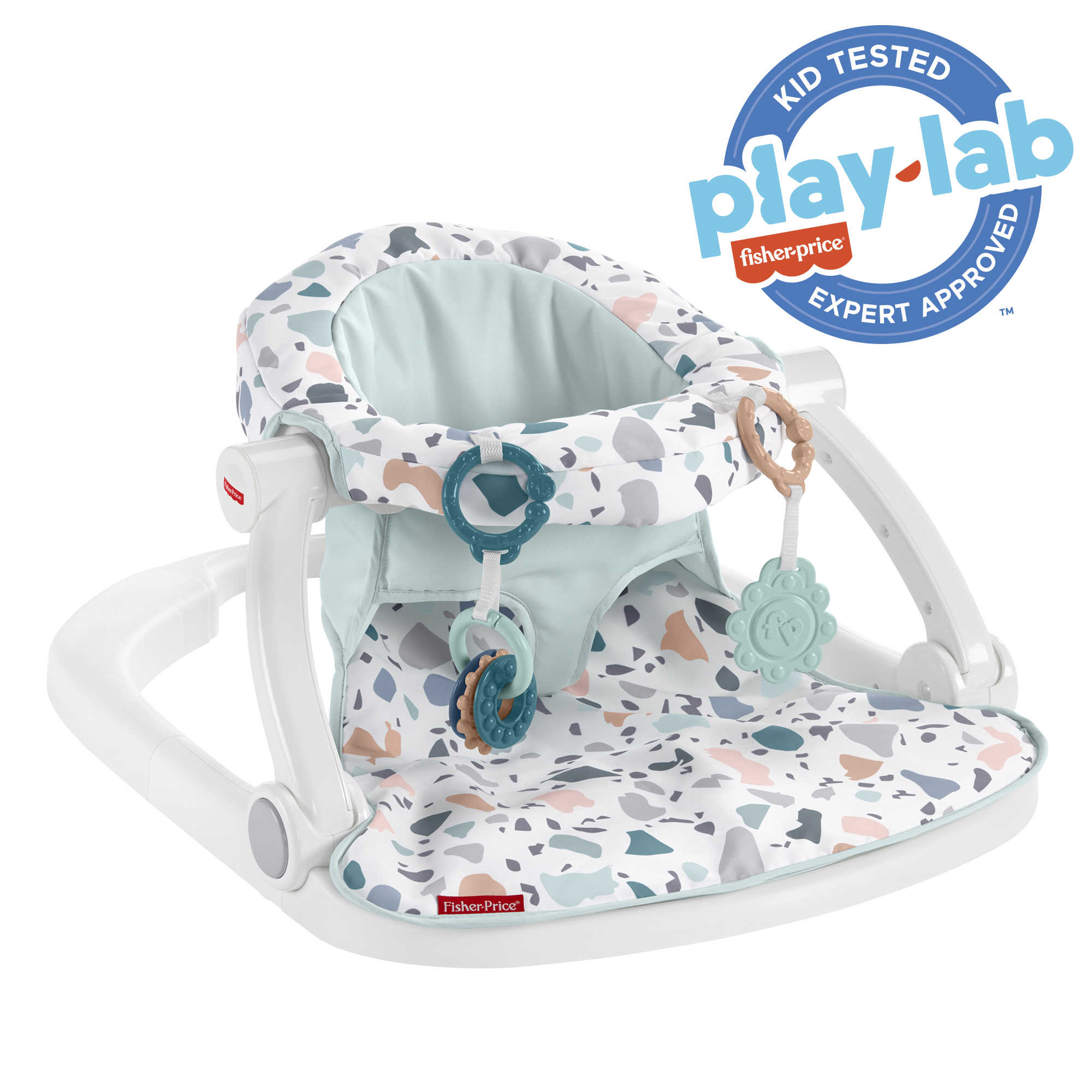 ddwle1dau9wqxp6cfb5c Fisher-Price Sit-Me-Up Floor Seat Portable Baby Chair With Toys, Pacific Pebble - Image 1