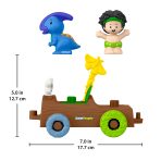Fisher-Price Little People Dinosaur Parade Log Car & Figure Set Toddler Toy, 3 Pieces - Image 6
