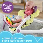 Fisher-Price Kick & Play Deluxe Sit-Me-Up Seat, Purple Monkey Baby Chair & Piano Learning Toy - Image 2