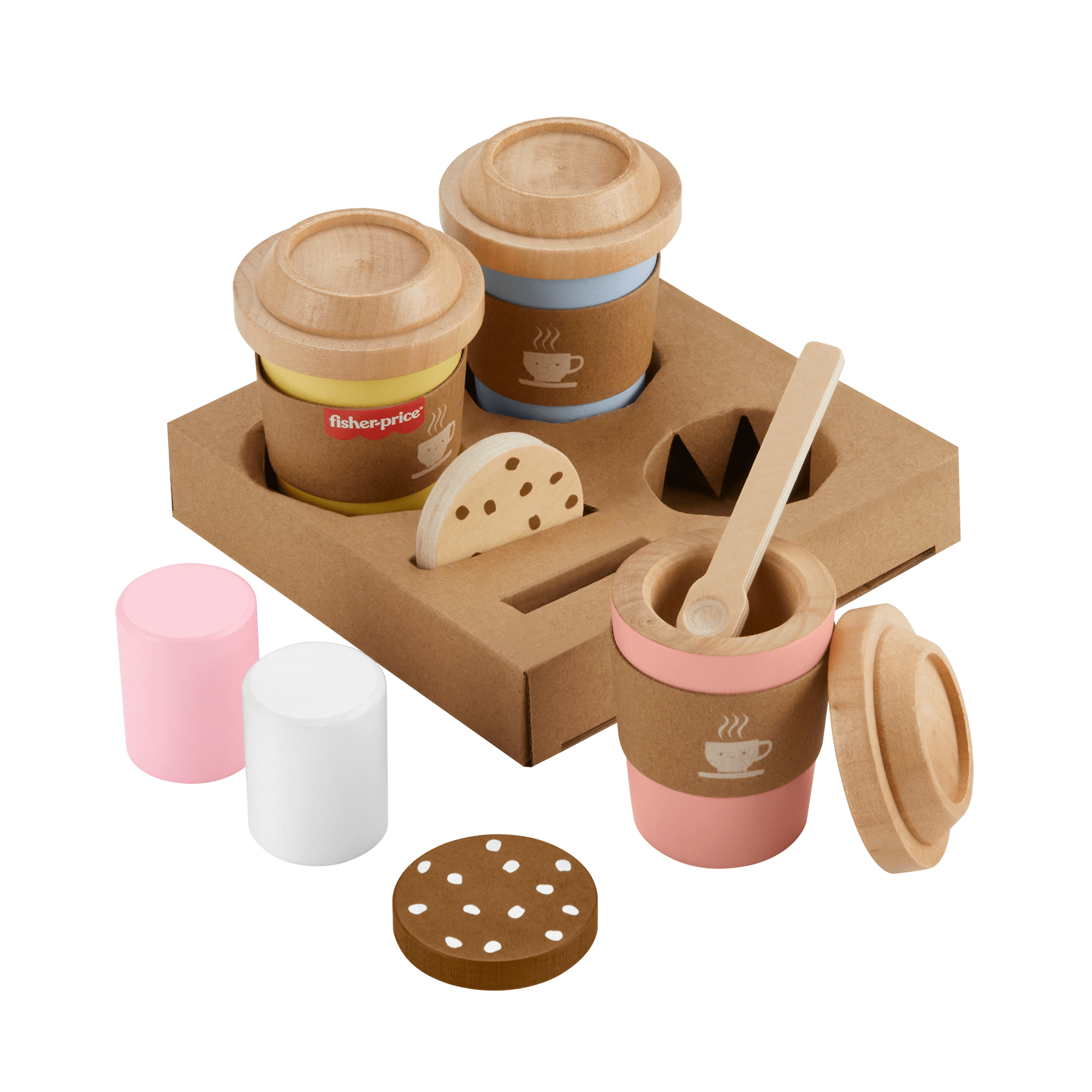 dhitd4fpvjnw1ai7sz7d Fisher-Price Wooden Coffee To Go Set, 15-Piece Café Shop Playset Preschool Role-Play - Image 1