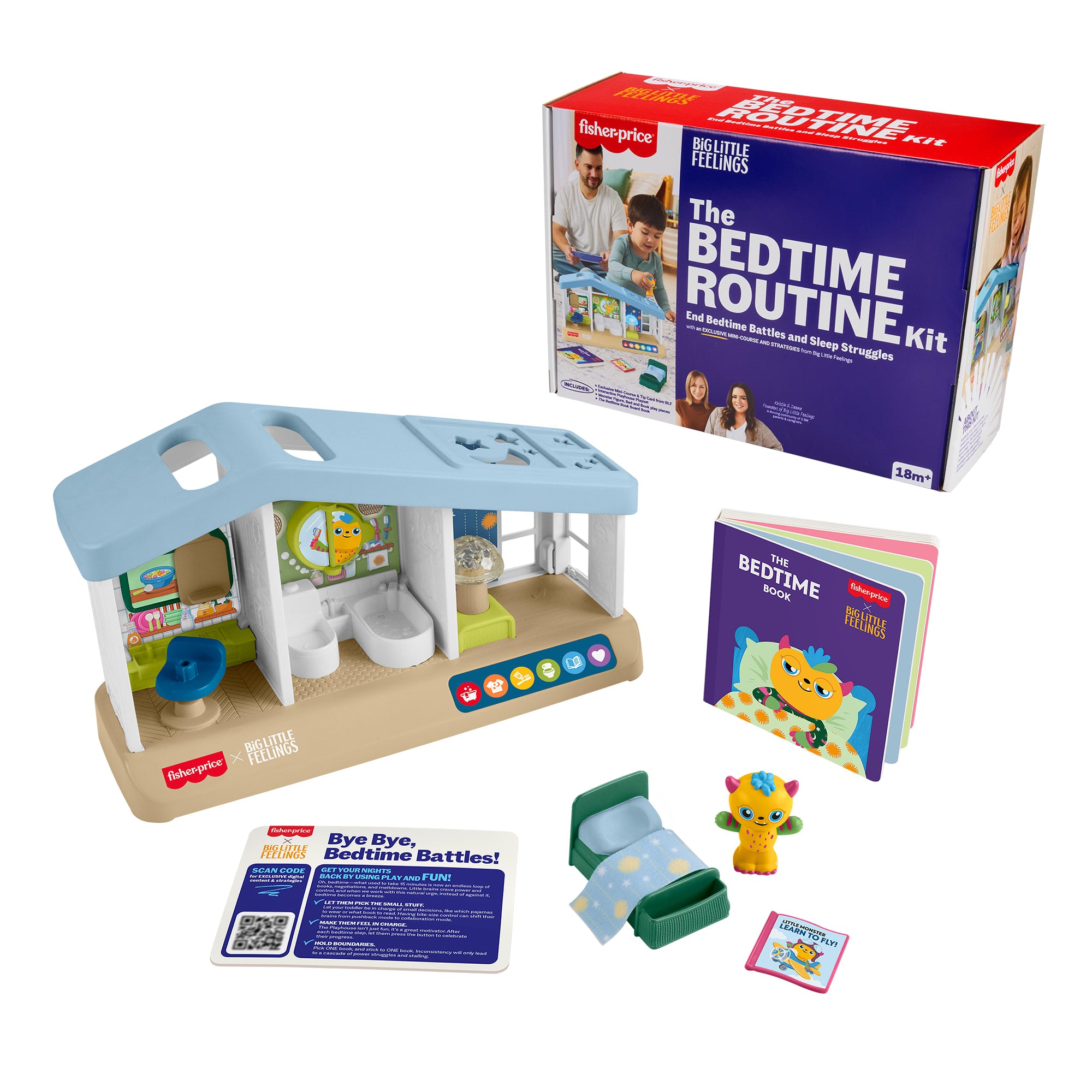 e1d1d2a4c34f8114d50c36eca1e20ec901a3767f Fisher-Price Big Little Feelings Bedtime Routine Play Kit, Set Of Learning Toys & Tips For Toddlers & Kids - Image 1