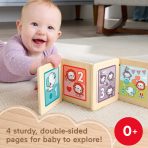 Fisher-Price Wooden Tummy Time Panel, Newborn Activity Toy With Mirror & High Contrast Designs - Image 2