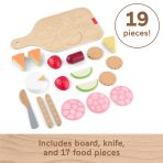 Fisher-Price Wooden Charcuterie Board Pretend Playset For Kids With 19 Wood & Fabric Pieces - Image 4