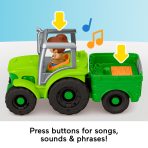Fisher-Price Little People Push & Play Tractor, Musical Toy Farm Vehicle & 2 Figures For Toddlers, Multilanguage Version - Image 4