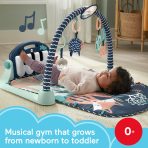 Fisher-Price Baby Gym Playmat With Kick & Play Piano And Tummy Time Toys, Navy Fawn - Image 2