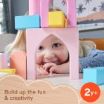 Fisher-Price Wooden Castle Block Set Toddler Stacking Toy, 28 Wood Pieces - Image 2