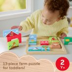 Fisher-Price Wooden Farm Blocks Puzzle Activity Toy For Toddlers & Kids, 14 Wood Pieces - Image 2