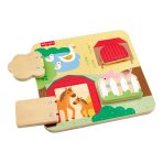 Fisher-Price Wooden Farm Animal Board Busy Activity Toy For Baby & Toddler, 1 Wood Piece - Image 5