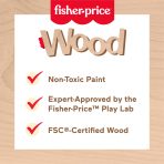 Fisher-Price Tiny Garden Wooden Pull-Along Stacking Snail Toddler Toy, 6 Wood Pieces - Image 3