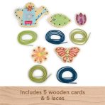 Fisher-Price Tiny Garden Wooden Lacing Activity Toy For Kids, 5 Wood Cards & 5 Laces - Image 5