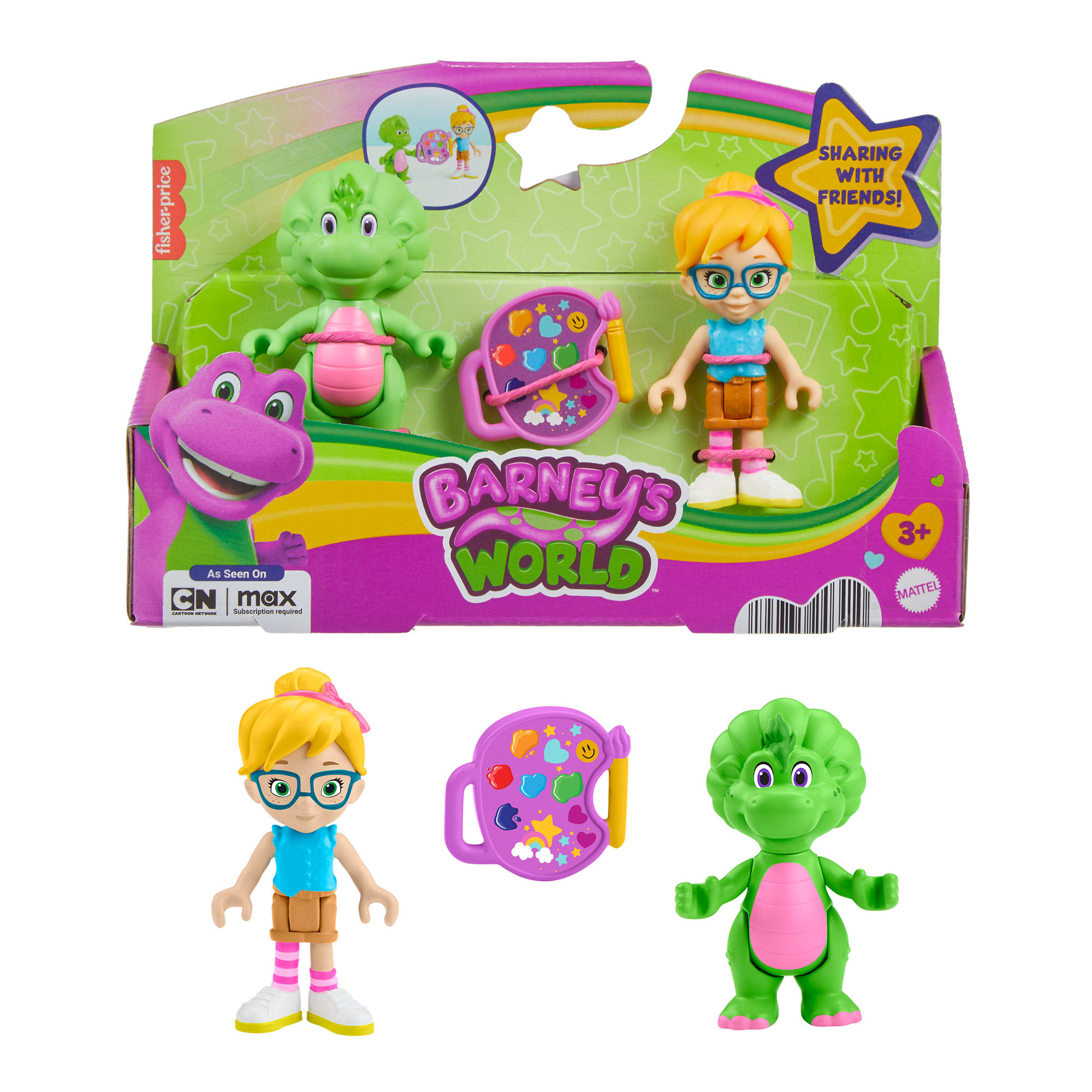 ff106891151badccf1c10ba973a8bb50a40d33e7 Fisher-Price Barney's World Barney's Friend Vivie & Baby Bop Figure Set For Kids, 3 Toys - Image 1