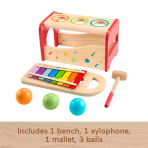 Fisher-Price Wooden Pound & Tap Bench Xylophone Toddler Musical instrument Toy, 6 Wood Pieces - Image 5