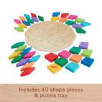 Fisher-Price Wooden Mandala Geometric Puzzle For Toddlers & Kids, 40 Wood Pieces - Image 5