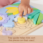 Fisher-Price Wooden Flower Puzzle Blocks For Preschool Kids, 37 Wood Pieces - Image 3