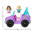 Little People Barbie Toy Car With Sounds And 2 Figures, Beach Cruiser, Toddler Toys - Image 5