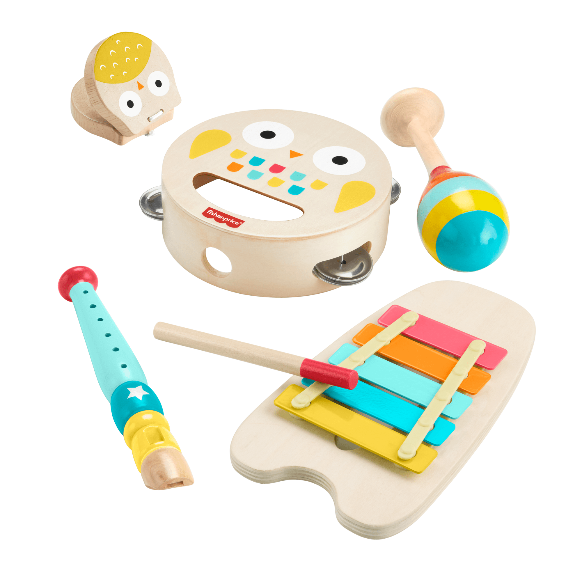 ftsuvicgclqc2sjehnq4_a90bc815-4869-441f-9a04-7152ba947098 Fisher-Price Wooden Musical instruments Gift Set Toddler Creative Play, 6 Wood Pieces - Image 1