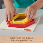 Fisher-Price Wooden Mini Rainbow Jigsaw Puzzle Hexagon For Toddlers & Kids, 5 Wood Pieces - Image 3